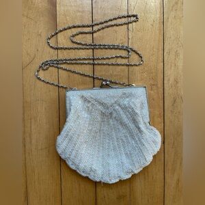 White beaded vintage purse